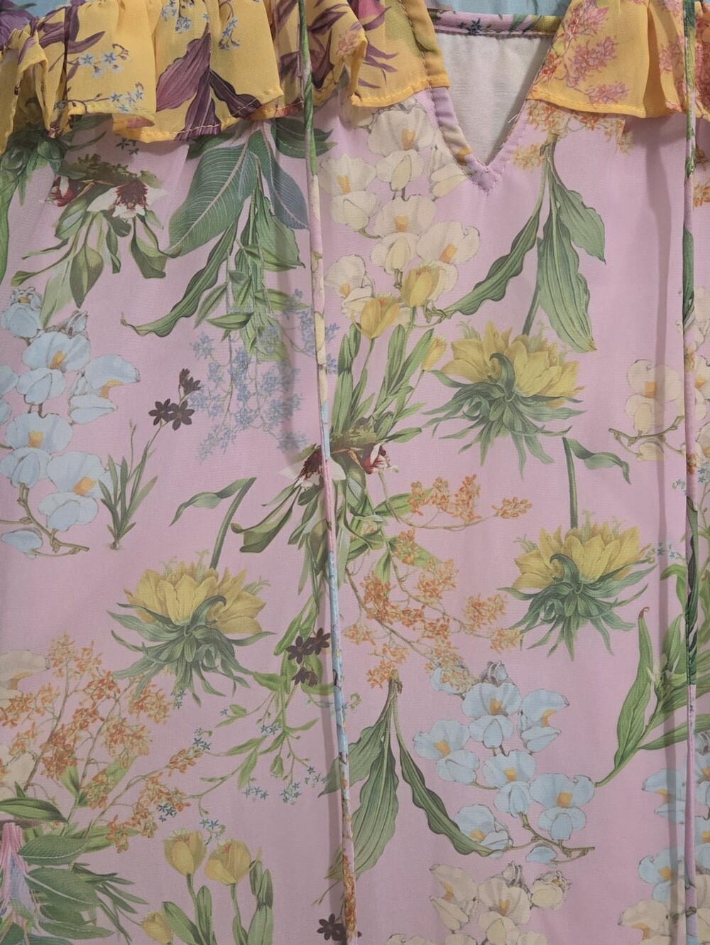Umgee Pink & Blue Floral Ruffle Dress - Picture 3 of 7